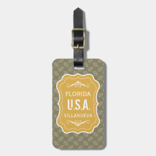 Personalize Modern leaves Travel Tag