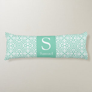 Personalize Modern Monogram Moroccan Lattice Body Pillow