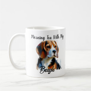 PERSONALIZE Modern Morning Tea Beagle Coffee Mug
