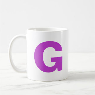Personalize Modern Script Purple Initial Monogram  Coffee Mug