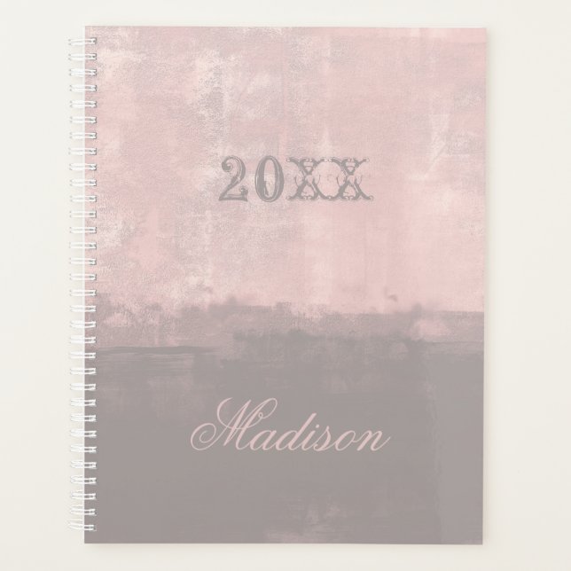 Personalize modern stylish light pink mallow Nr41s Planner (Front)