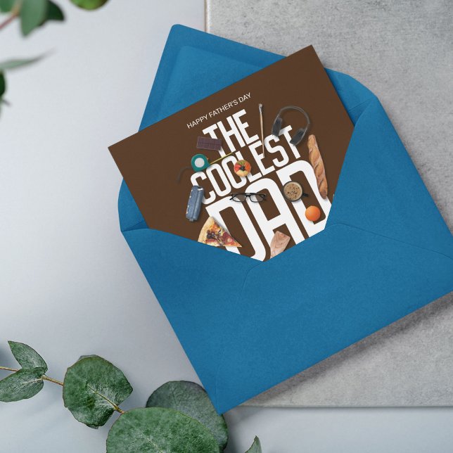 Personalize Modern The Coolest Dad Ever Card (Creator Uploaded)