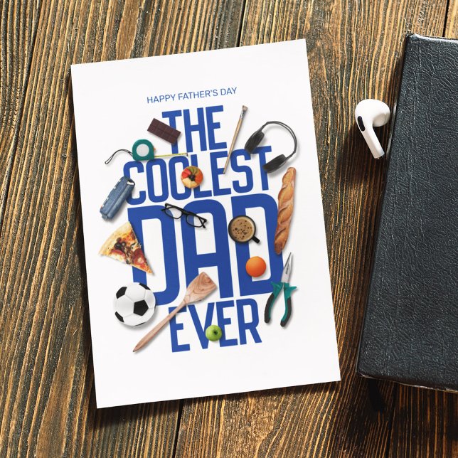 Personalize Modern The Coolest Dad Ever Card (Cool Card for Cool Dad)