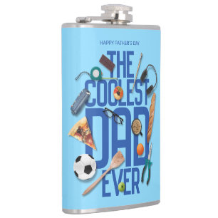 Personalize Modern The Coolest Dad Ever Hip Flask
