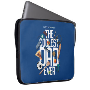 Personalize Modern The Coolest Dad Ever Laptop Sleeve