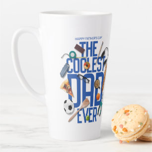 Personalize Modern The Coolest Dad Ever Latte Mug