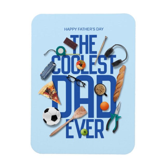 Personalize Modern The Coolest Dad Ever Magnet (Vertical)