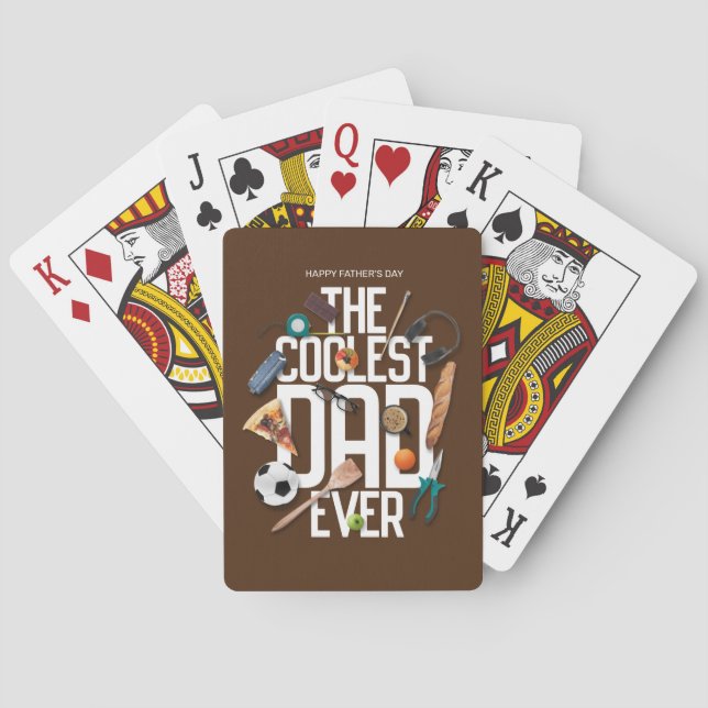 Personalize Modern The Coolest Dad Ever Playing Cards (Back)