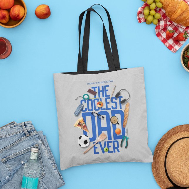 Personalize Modern The Coolest Dad Ever Tote Bag (Creator Uploaded)