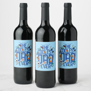 Personalize Modern The Coolest Dad Ever Wine Label