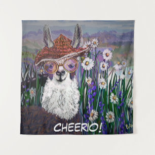 Personalize Momma Llama In a field of daisies Tapestry