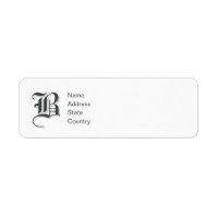 Personalize Monogram B Return Address Label