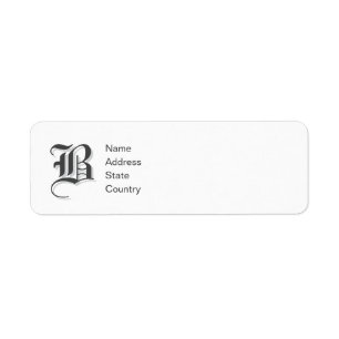  Personalize Monogram B Return Address Label