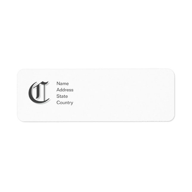 Personalize  Monogram C Return Address Label (Front)