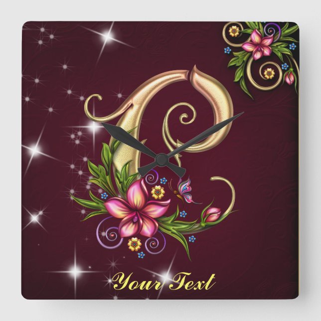 Personalize Monogram C Wall Clock (Front)