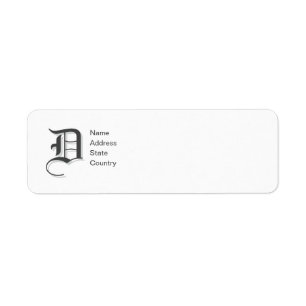 Personalize  Monogram D Return Address Label