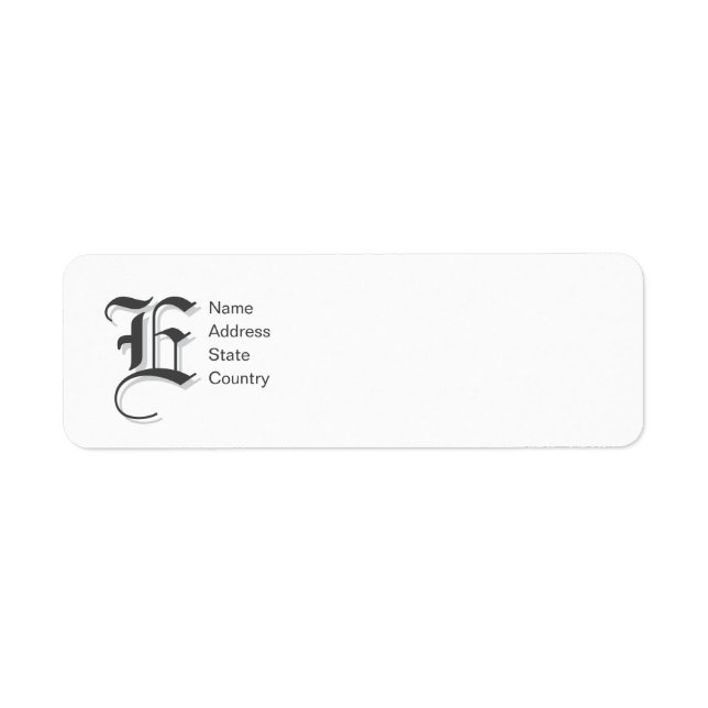 Personalize  Monogram E Return Address Label (Front)