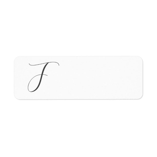 Personalize Monogram F Return Address Label (Front)
