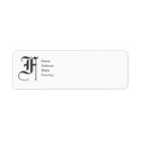 Personalize Monogram F Return Address Label