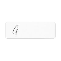 Personalize Monogram G Return Address Label