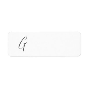 Personalize Monogram G Return Address Label