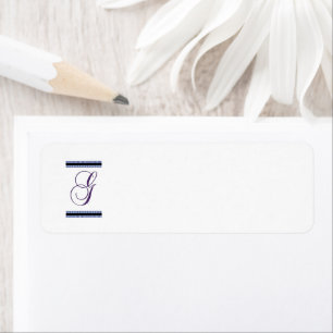 Personalize Monogram G Return Address Label