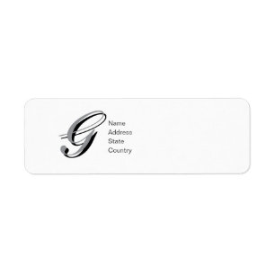 Personalize Monogram G Script Return Address Label