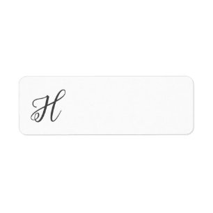 Personalize Monogram H Return Address Label