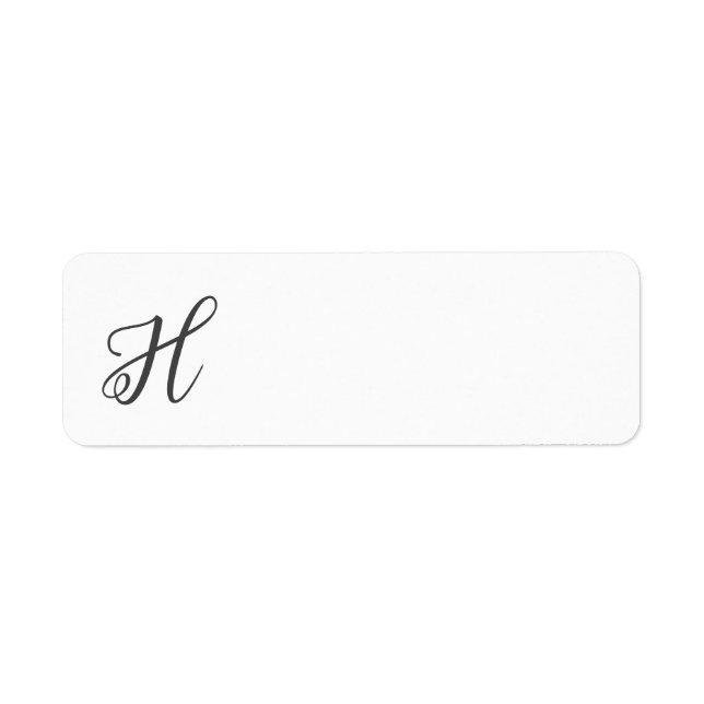 Personalize Monogram H Return Address Label (Front)
