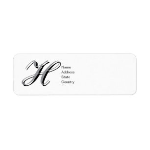 Personalize Monogram H Script Return Address Label
