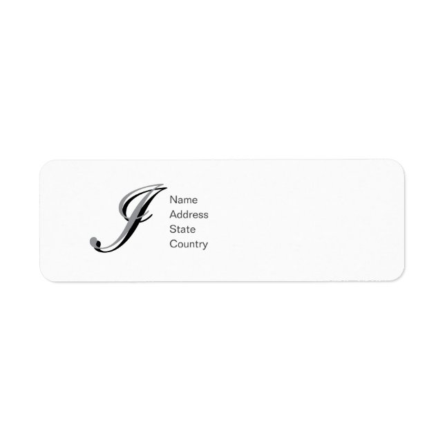 Personalize Monogram i Script Return Address Label (Front)