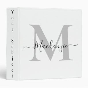 Personalize Monogram Initial Name Binder
