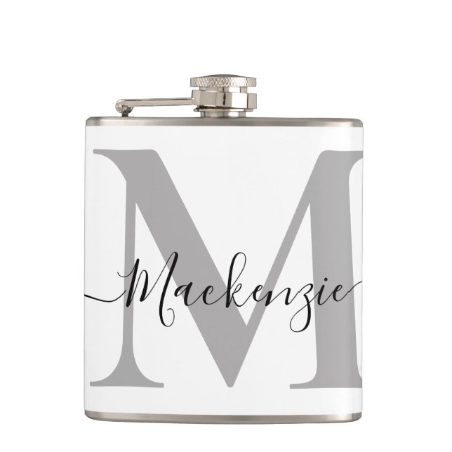 Personalize Monogram Initial Name Hip Flask (Front)