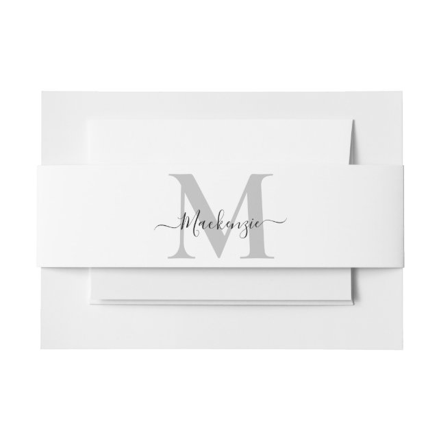 Personalize Monogram Initial Name Invitation Belly Band (Front Example)