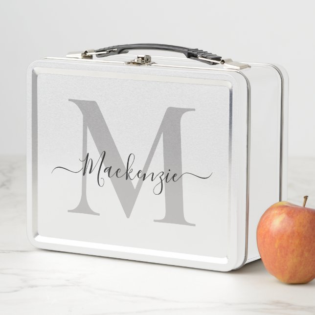 Personalize Monogram Initial Name Metal Lunch Box (In Situ)