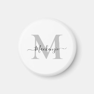 Personalize Monogram Initial Name Round Magnet
