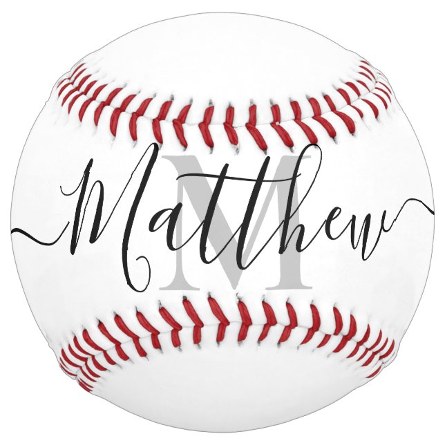 Personalize Monogram Initial Name Softball (Front)