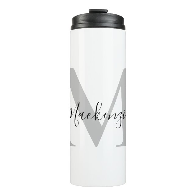 Personalize Monogram Initial Name Thermal Tumbler (Front)