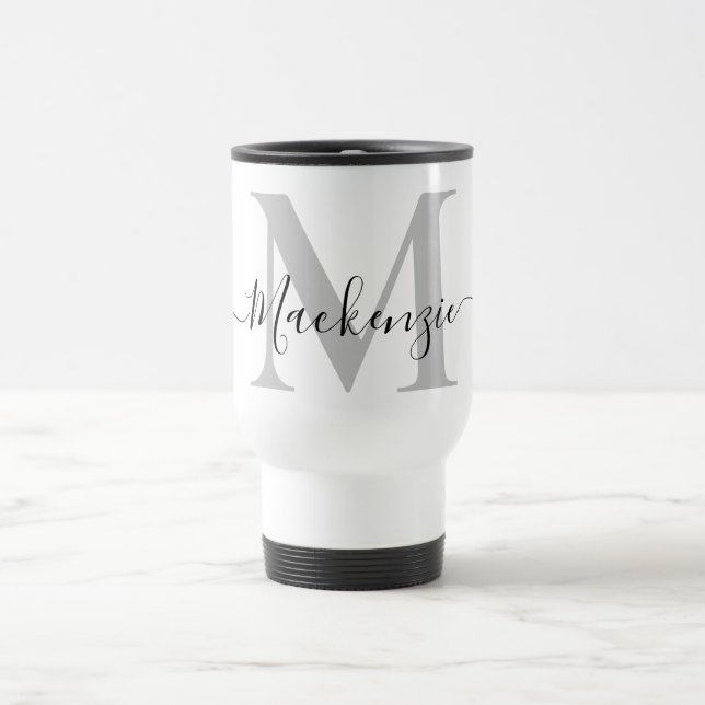 Personalize Monogram Initial Name Travel Mug (Center)
