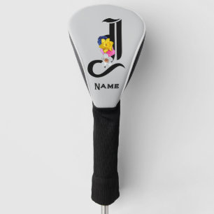 Personalize Monogram J Grey Sport Golf Head Cover