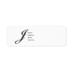 Personalize Monogram J Script Return Address Label