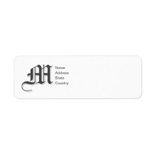 Personalize Monogram M Return Address Label