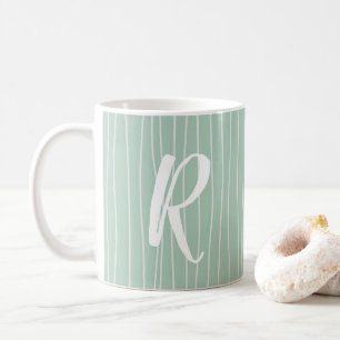 Personalize Monogram Mugs Modern Bamboo Print