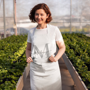 Personalize Monogram Name Add Photo Colour Long Apron