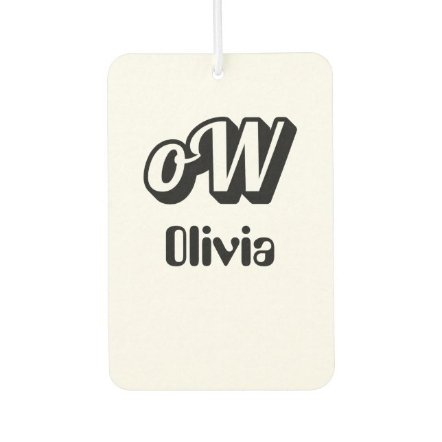 Personalize Monogram Name  Air Freshener (Front)