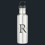 Personalize Monogram & Name, Black & Grey Text 710 Ml Water Bottle<br><div class="desc">Personalize your Monogram and Name In Black and Grey Text. This simple Classic Design can also be used to promote your Company Name.</div>