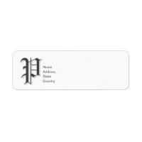 Personalize Monogram P Return Address Label