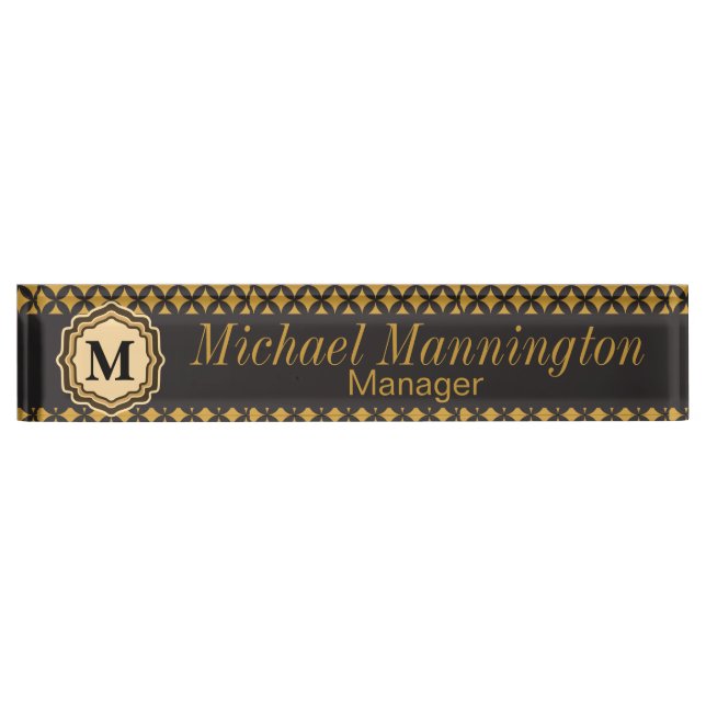 Personalize, Monogram Pattern Name Plate (Front)