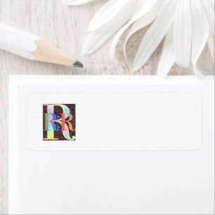 Personalize Monogram R Return Address Label