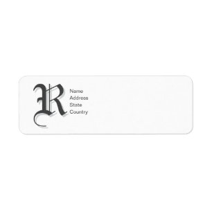 Personalize  Monogram R Return Address Label